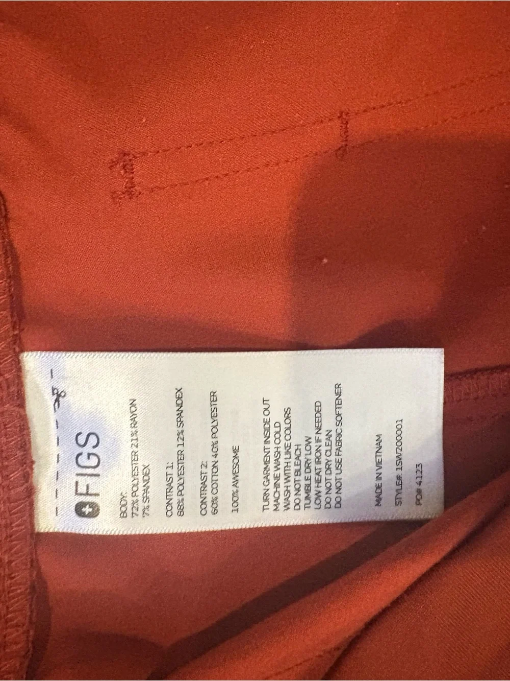 Figs Zamora Men's Rust Red Jogger Scrubs with Drawstring size 4XL Tall